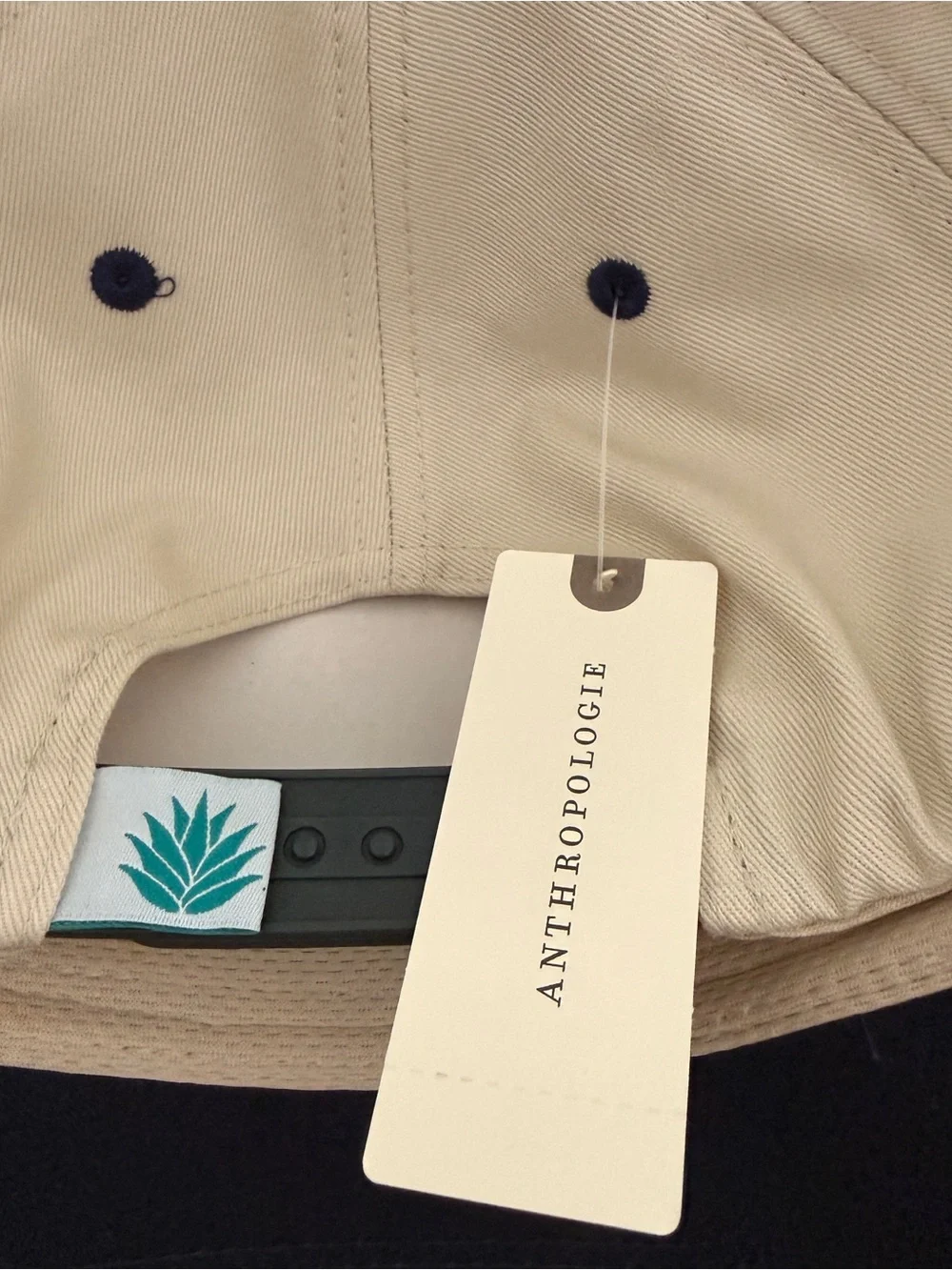 New!! With tags Anthropologie Two-Tone Navy and Cream Baseball Hat